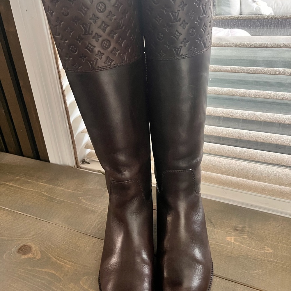 Louis Vuitton Chocolate Over the Knee Boots